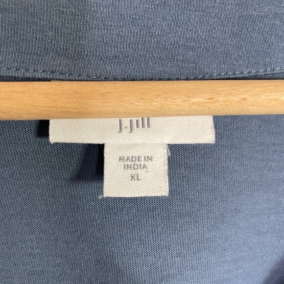 J Jill Floral Expressions V-Neck Button Up Embroidered Tunic Size XL - Picture 3 of 10